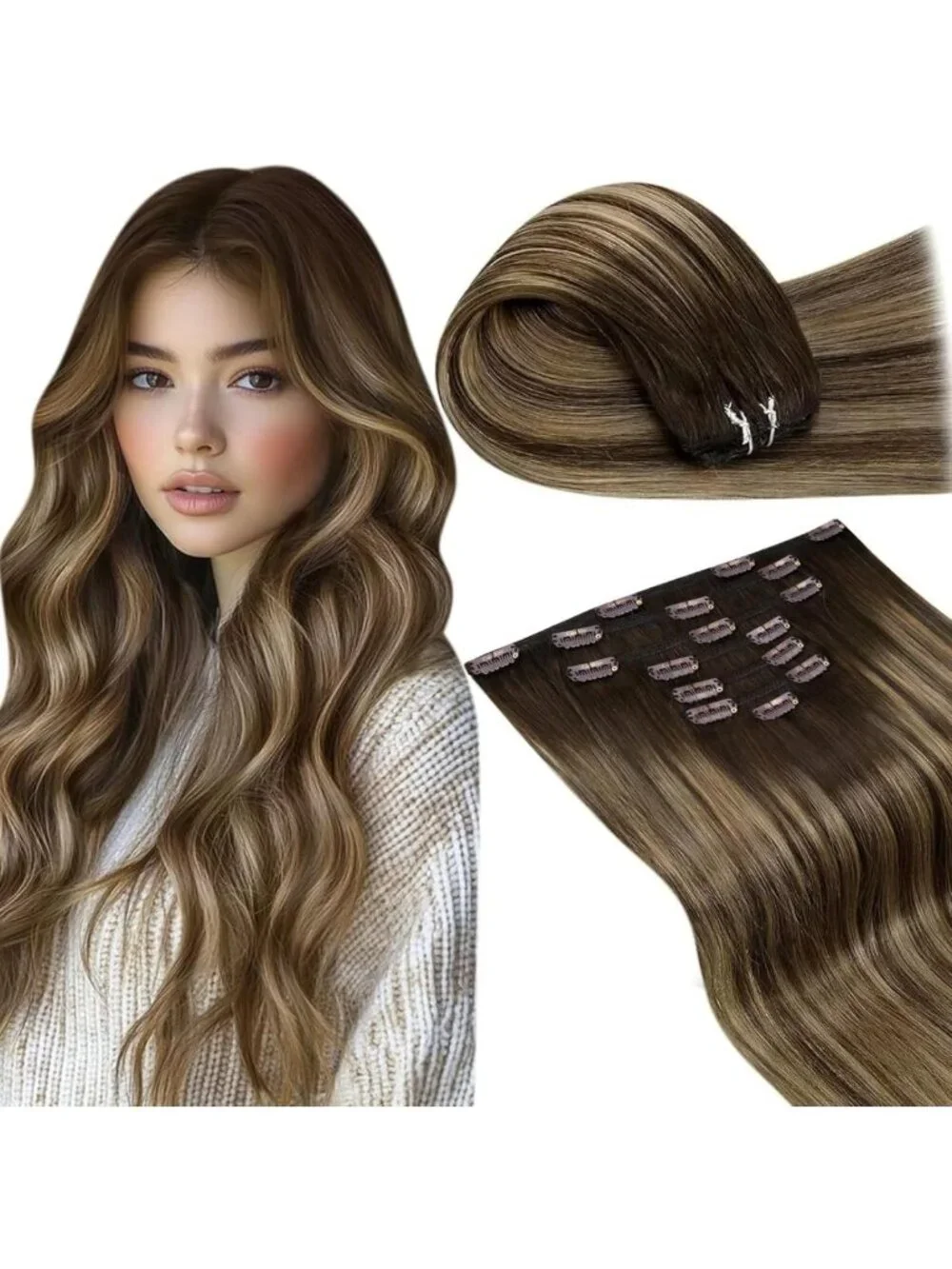 16 Inch Human Hair Clip-In Extensions for Special Occasions - Easy & Glamorous!